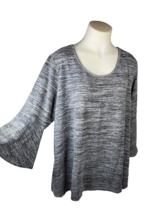 Cato Tops - Cato Grey Bell Sleeve Top Sz 22/24W